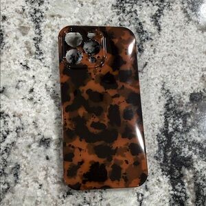 Tortoise Shell Pattern Phone Case - Black and Brown